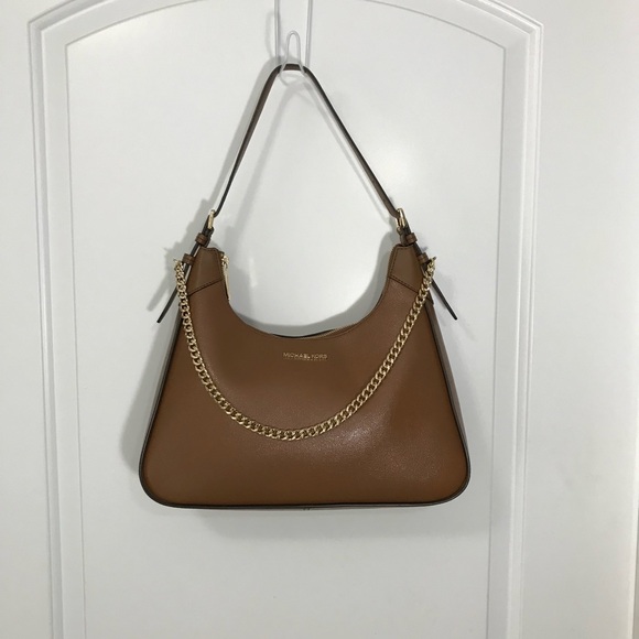 Michael Kors Handbags - Michael Kors Wilma Large Saddle Brown Leather Shoulder Bag NWT